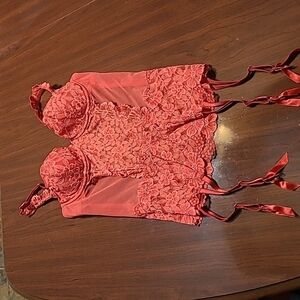 Victoria Secret Vintage Rare Pink Label Bustier Garter Corset